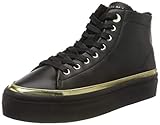  Tommy Hilfiger Damen Midcut Cosy Leather Hohe Sneaker, Schwarz (Black Bds), 40 EU
