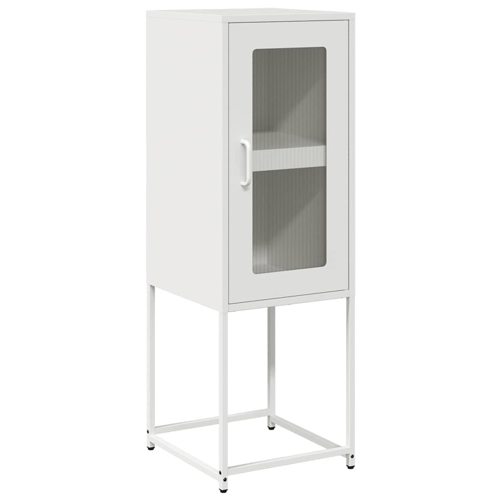 Buffet blanc 36 x 39 x 107 cm, en acier laminé à froid, armoire de rangement durable pour chambre à coucher, salon, bureau