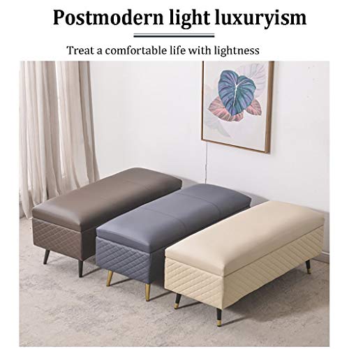 Tabouret de rangement salon multi-usage avec repose-pieds et banquette de lit - 6