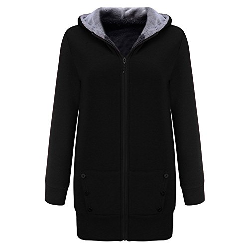 Sudaderas Mujer Con Cremallera Capucha Abrigos De Pelo Deportivas Tallas Grandes Originales Invierno Más Grueso Chaquetas Encapuchado Botón Bolsillos Casual Sueter Unicolor Acolchadas