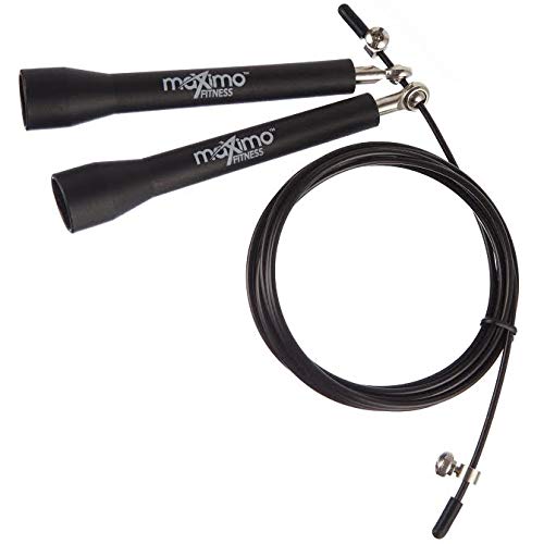 Maximo Fitness Skipping Rope - High Speed Crossfit Jump Rope - Ball Bearing for Fast Skipping and 'Double Unders' - Ideal for Cross Fit, Muscle Tone, Warm Up and Weight Loss