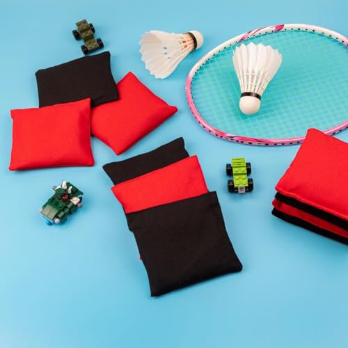 WOFEU 10 Pcs Bean Bags,Bean Bags for Kids Throwing Mini Cornhole for Tossing Sports Outdoor Family Games Kids Toys Hand Toss Games Boys Girls Party Games (Black+Red) - Image 4