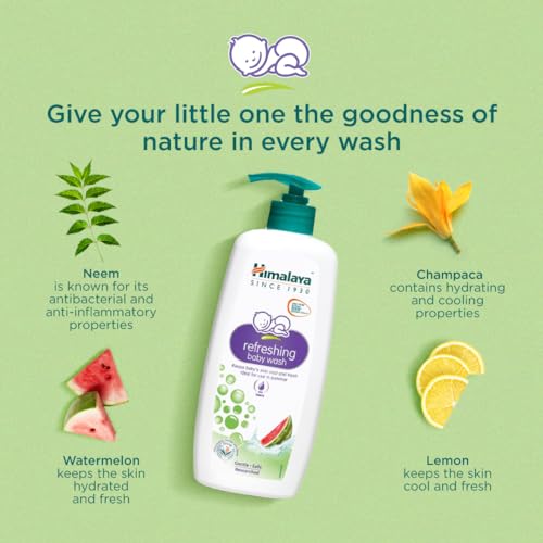 Image of Himalaya Refreshing Baby Wash 400ml | No tears formula |with Watermelon, Neem & Lemon| Keeps baby's skin cool & fresh (Pack of 6)