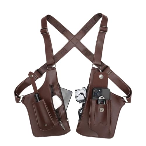Mens underarm backpack concealed and anti-theft tactical outdoor shoulder bag multifunctional bag special agent bag (Brown)