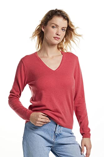 Image of EURKEA Women's V Neck 100% Cashmere Sweater, Long Sleeve Pullover, Winter Top for Women, Gifts Ready