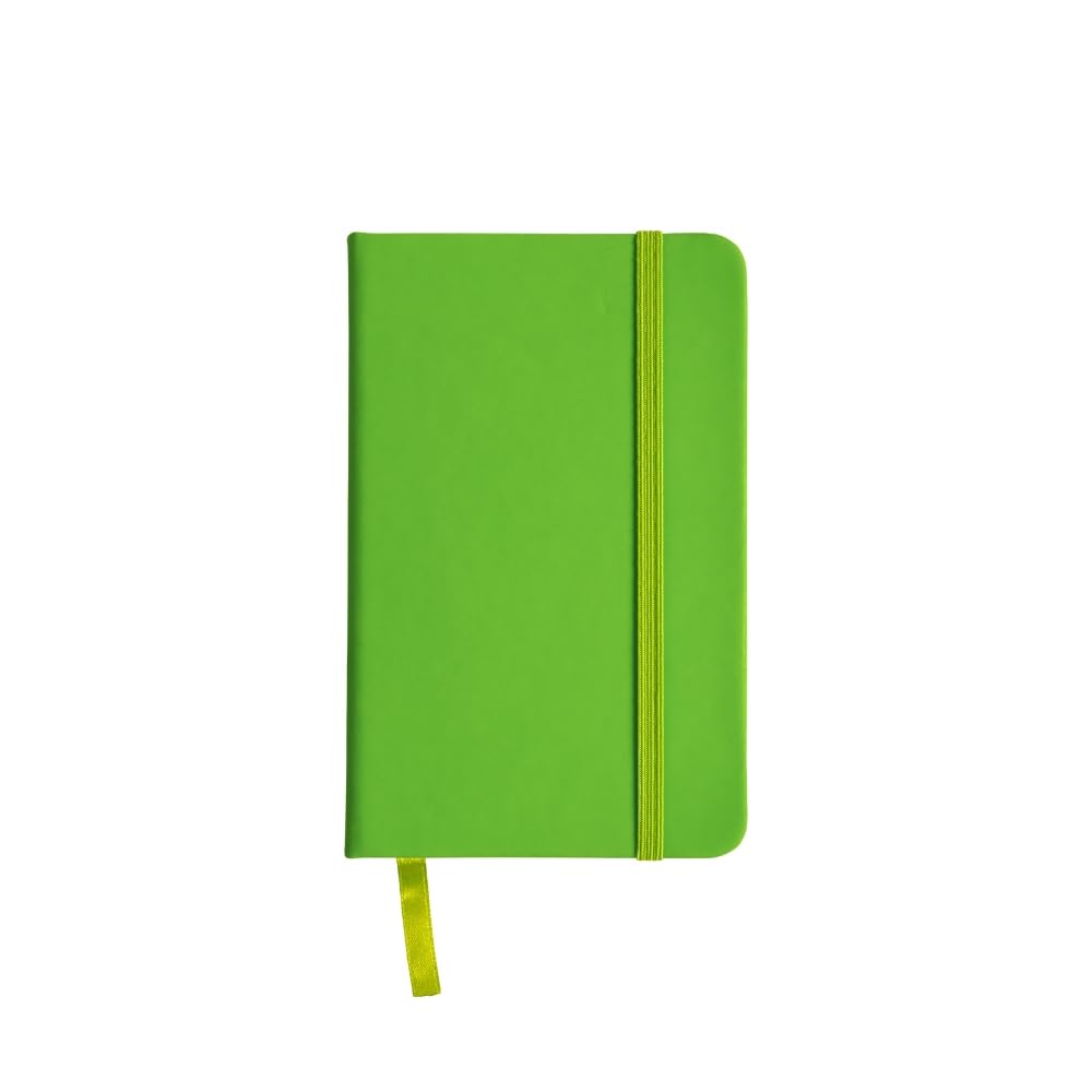 Taccuino A6 con Elastico – Copertina Rigida in Similpelle PU, 80 Pagine, Carta Bianca 80g/m² – Quaderno Tascabile per Appunti, Viaggi, Diario, Scuola, Ufficio (100, Verde Mela)