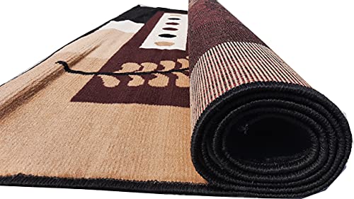 Image of Home Decore Acrylic Carpet for Your Living Room & Drawing Room Aywhere in Your Home (150x210 Black Colour)- 5x7 Feet