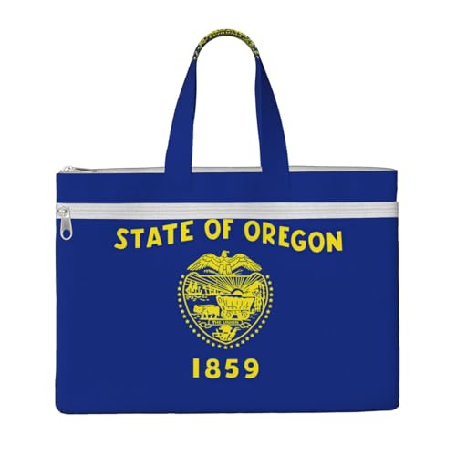 Oregon State Flag Canvas Document Bag Briefcase For Professionals And Executives