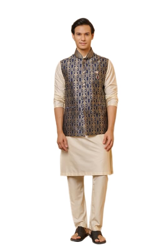 tasva Navy Brocade Bundi | Ethnic WEAR | Navy | XS-picture-38