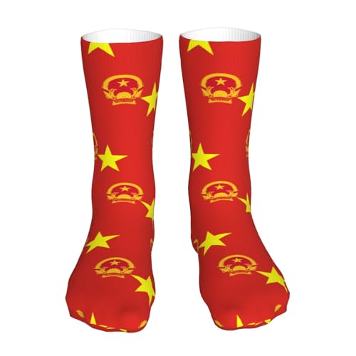 Oudrspo Drapeau du Vietnam 5 Drapeau Carte de la Côte d'Ivoire Chaussettes drôles pour hommes Chaussettes de sport unisexes Cool Funky 3D imprimées à motifs pour mollets 16 pouces