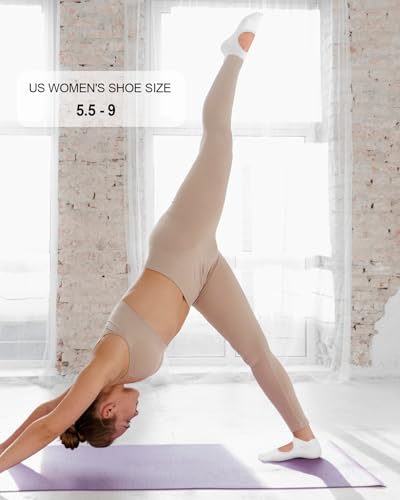 Image of yeuG Pilates Socks for Women Non Slip Grip Socks for Yoga, Barre, Hospital, Barefoot Grippy Yoga Sock Womens Gifts 4 Pairs