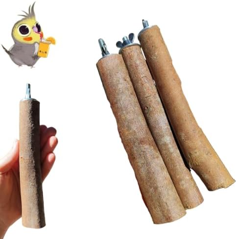 1 Poleiro Madeira Natural com suporte - Poleiro para aves - calop...