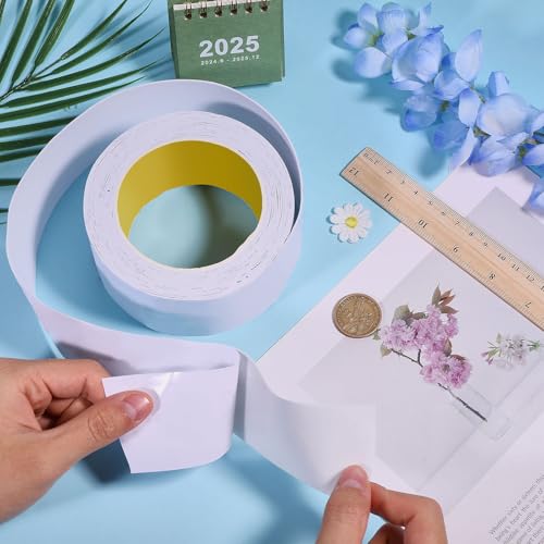 CHGCRAFT 5.47 Yards Einseitig klebendes weißes Schaumstoff Band Isolierband zum Abdichten Seam Sealer Canvas für Fenster und Türausbesserungen, 1,9 Zoll breit, Weiß