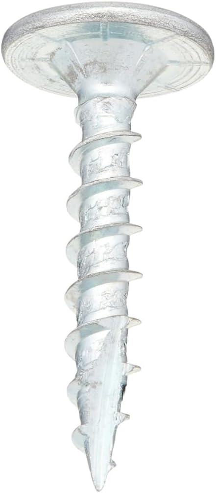 FastCap PowerHead Wood Screws with Large Flat Head - Self-Tapping Point - 1.125", #2 Square Drive, Zinc Finish, 200-Pack - 80018