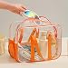 Transparente Stadiontasche, robuster PVC-Kulturbeutel mit Reißverschluss, wasserdichte Kosmetiktasche für Sportveranstaltungen, transparenter Reise-Organizer mit Nass-Trocken-Trennung, für