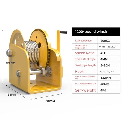 Winche manual de acero para carga pesada 1200lbs miniatura 2