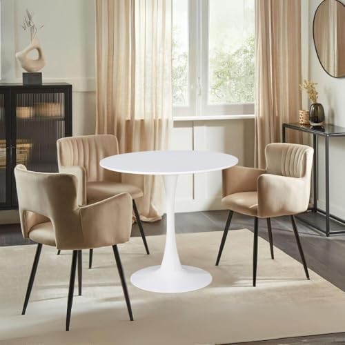 Tavolo Rotondo Colore Bianco Opaco 120X73H Cm - Errin