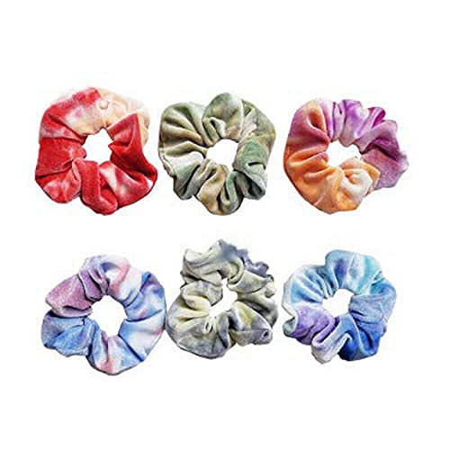6 pcs Ensemble De Chouchous Pour Cheveux, Coloré Vintage Chouchous Bandes Cheveux Cordes Attaches élastiques De Cravates Pour Cheveux (#2) Cover
