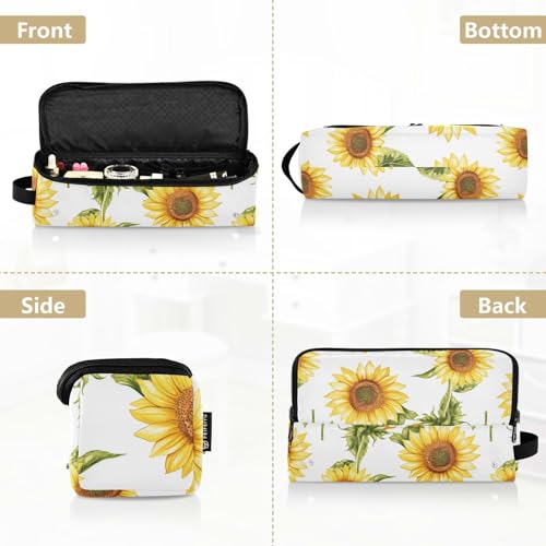 Bolsa de viaje blanca Retro Sunflowers para herramientas de cabello con almohadilla resistente al calor organizador portátil para planchas, rizadores y estilizadores miniatura 5