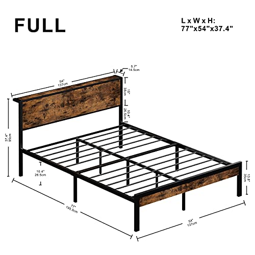 Likimio Full Size Bed Frame, Platform Bed Frame Full With Storage Headboard And 11 Strong Support Legs, More Sturdy, Noise-Free, No Box Spring Needed #TOP5