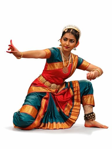 Kuchipudi Dance Dress Set Size 38 for Girls | Premium Imitation Pattu Classical Kuchipudi Costume | Stage Performance & Annual Day Wear-image-13