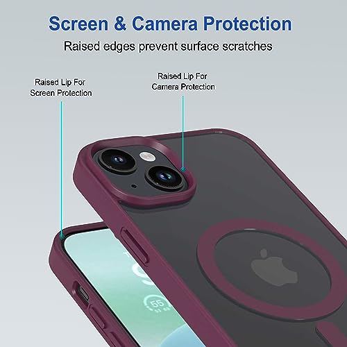 Image of amazon basics Back Case Cover for iPhone 15 Plus (Thermoplastic Polyurethane MagSafe-Plum)