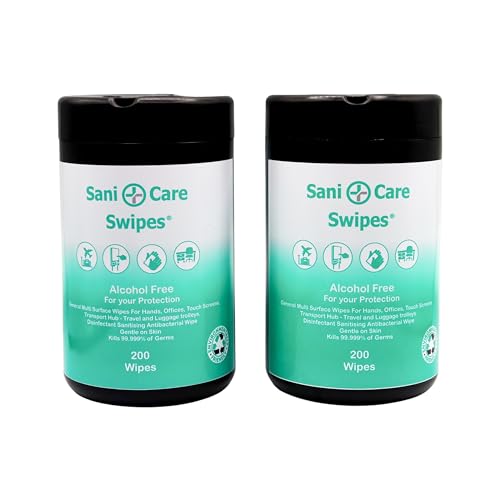 Sani Care Swipes Premium Disinfectant Wipes for Surfaces - Pack of 400 - Multi-Purpose Wipes, Kills 99.99% of Germs, Travel-Friendly
