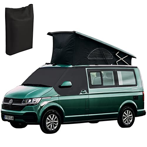 Pare-Soleil Voiture Pare-Brise Avant pour VW T6, Housse de Protection pour Pare-Brise Avant Couverture de Pare-Brise Protection Solaire Bloque Les Rayons UV et la Chaleur Anti Givre Neige Glace Cover