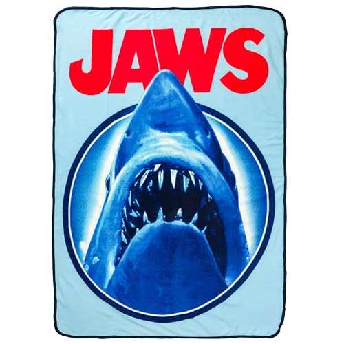 Image of Silver Buffalo Jaws Need A Bigger Boat 45" x 60" Fleece Throw, Soft and Cozy Blanket, 180 GSM