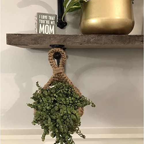 Hanging Wall Basket，Hanging Wall Vegetable Fruit Baskets，Handwoven Jute Hanging Basket，For Kitchen Organization And Storage (M), Blue,White #TOP2