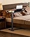 BZIUM Overbed Bedside Table with Hidden Wheels, Adjustable Medical Tilt Top Hospital Bed Table Over The Bed, Rolling Desk Mobile Standing Desk (27.6x15.8, Black)