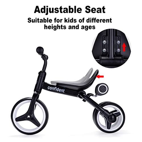 XIAPIA 4 in 1 Tricycle for Toddler Age 2-5, Folding Toddler Tricycle & Toddler Trike & Baby Balance Bike with Adjustable Seat and Detachable Pedal, Ideal Riding Toys Gift for Boys Girls