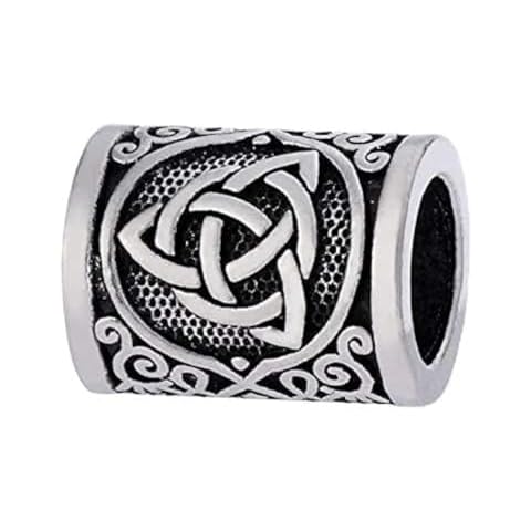 Viking Beard Beads Hair Beads-Viking Hair Beads for Men DIY Beads Celtic Knot Rosary Beads Bearded Ring Irish Beard Beads Large Viking Beard Beads Metal Beads (3pcs Celtic Knot Beads) Cover