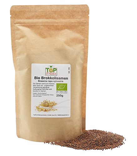 Topfruits Brokkolisamen BIO (250g, Sorte rabe aus Italien) zur Aufzucht von Brokkolisprossen mit hohem Sulforaphan Gehalt Cover