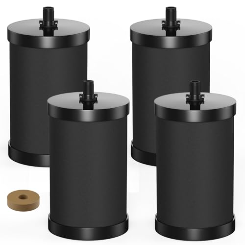 Alexapure 2387 Pro Water Filter Replacement 3-Stage Filtration Reduces Chlorine & Sediment Up to 5000 Gallons Long Lasting Fits Pure Well Water Filter System Upgraded Version Black (4 Pack)