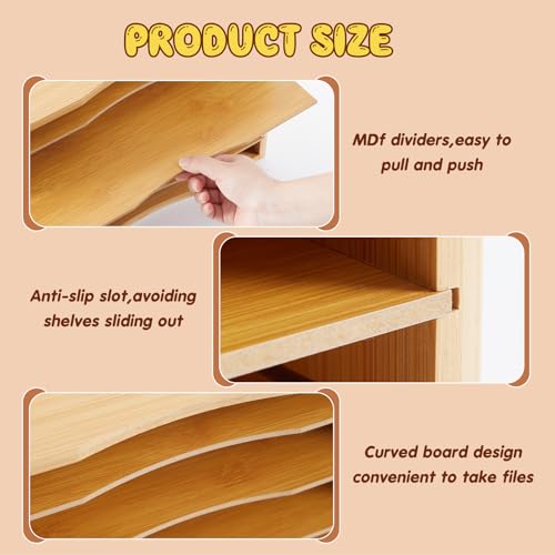 Ripeng 2 Pack Bamboo Puzzle Holder Rack, 7-Tier Adjustable Storage Organizer for Flat and Thick Jigsaw Puzzles, Space Saving Desktop Shelf, Gift for Craft Jigsaw Puzzle Lovers (Natural Wood) by Ripeng - Image 5