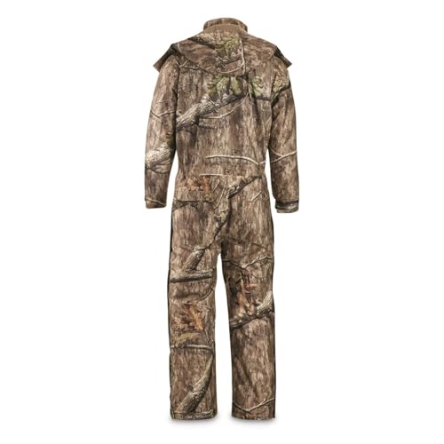 Guide Gear Men's Dry Waterproof Hunting Coveralls with Hood, Insulated Camo Hunt Overalls Mossy Oak Country Roots LARGE - Thumbnail 2