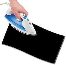 USIT, 1 Piece Iron On Repair Cloth Cotton Fabric 48x11.5cm Lightweight and Strong Black