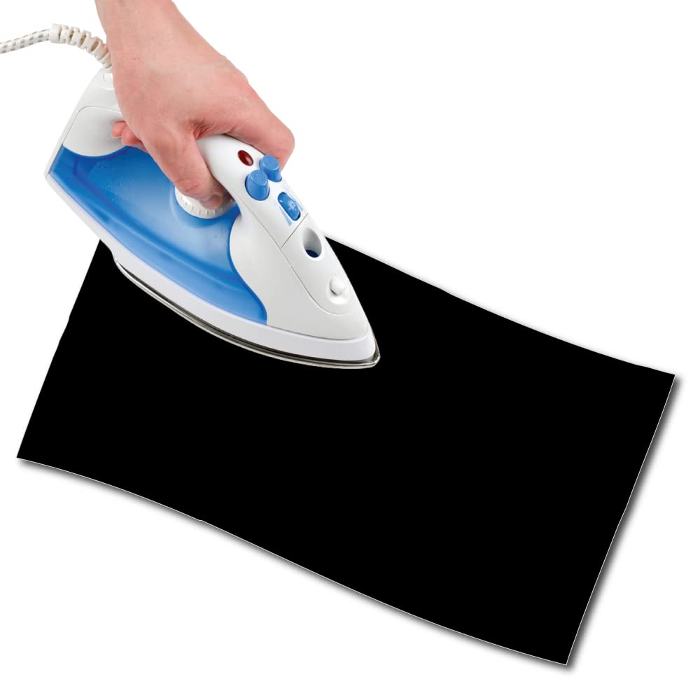 USIT, 1pc Thermoadhesive Cotton Repair Patch, 18"x4.5", Lightweight and Resistant, Black โ image 1