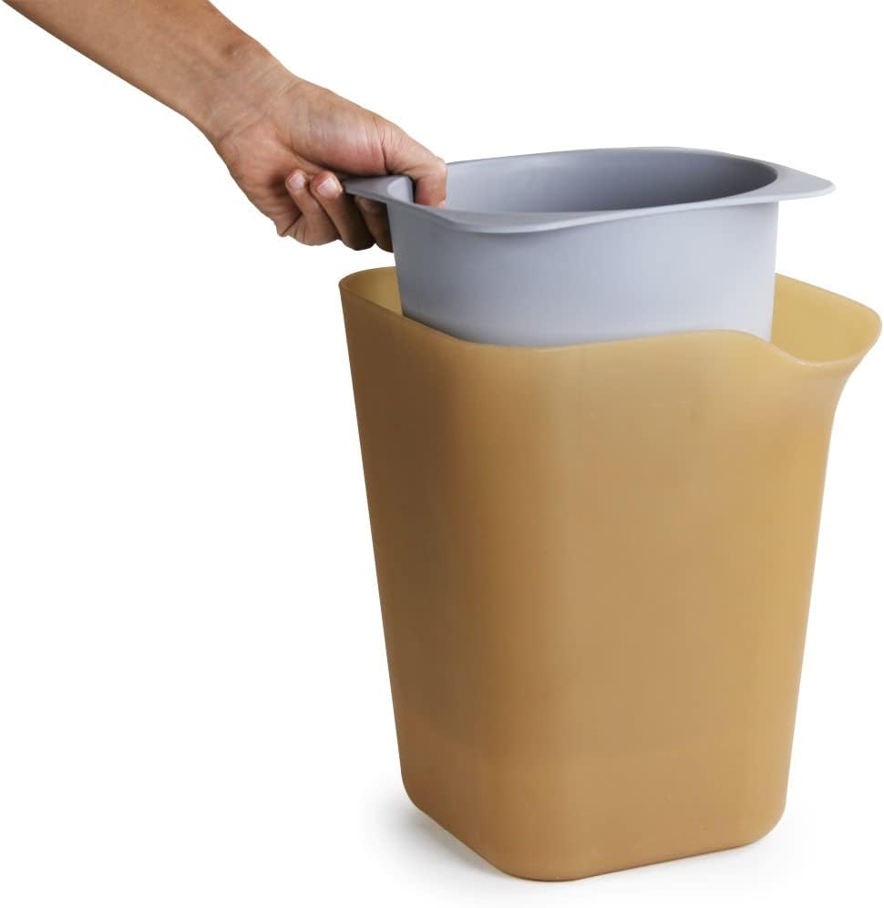 QUALY Self-Watering Flower Pot, White, 10x13 cm