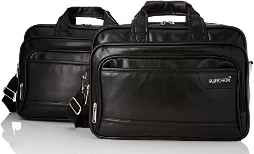 Kuber Industries Leather 15.6" Black Laptop Briefcase Set Of 2 Pcs (VARSDUFF024) (B07B299JTQ) Amazon Price History, Amazon Price Tracker