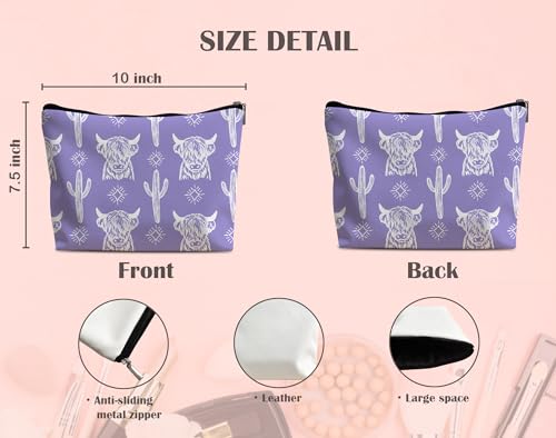 Image of Western Makeup Bag - Cowgirl Stuff - Leather Cow U