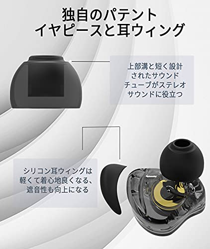 Yinyoo インナーイヤー イヤフォン ノイキャン CCZ Melody メロディー BA+DD ミックス ステレオ インイヤー モニター マイク付き カナル型 イヤホン 有線 イヤモニ型 2pin リケーブル可能 中華 イヤモン ヘッドフォン 3.5mmプラグ HD通話 会議 ゲーミング テレワーク対応 (透明・マイク付き)