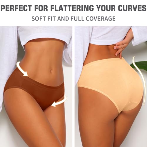 Image of Eiggam Women's Cotton Bikini Panties,High-Cut Full Coverage Stretch Cool Underwear for Women