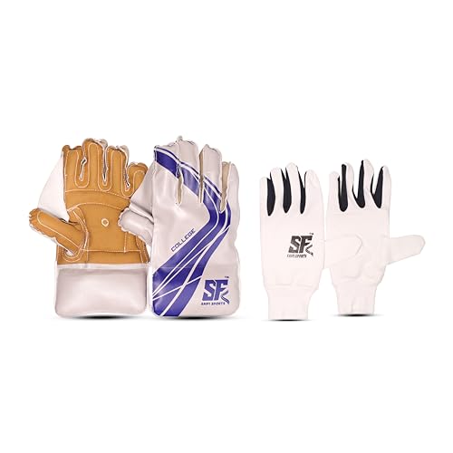 Image of College Wicket Keeping Gloves Inner Gloves Set, White and Black for Men