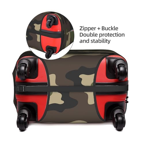 Green Camouflage Travel Luggage Cover Elastic Suitcase Protector Washable Baggage Covers For Trunk Case Fits 22-24 Inch Luggage3