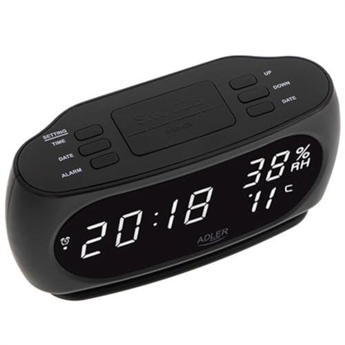 Reloj LED Adler con medición de temperatura constante e higrómetro interior 5