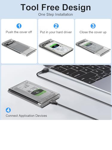 Caja externa para disco duro 2.5 pulgadas USB 3.0 a SATA III miniatura 4