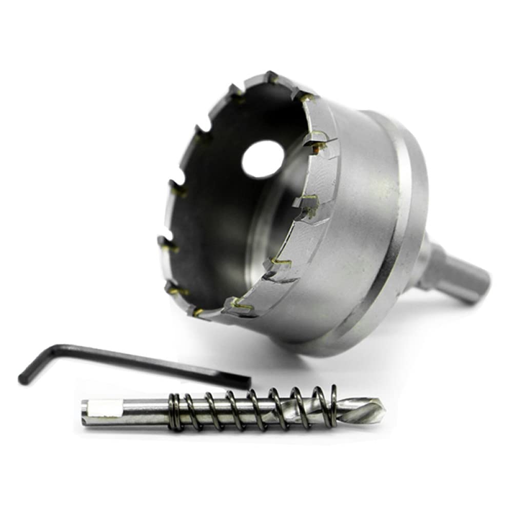Broca para sierra de orificio central, broca de carburo de tungsteno con punta, sierra de orificio para placa de acero inoxidable, broca de carburo de aleación de metal y hierro , 40 mm