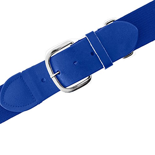 Champion Sports Baseball/Softball Uniform Belt - Comfort Nylon Stretch Fit Uniform Belt - Durable Leather Tab - Adult 22-46 Inches - Royal Blue